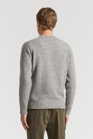 Knop mouliné yarn crew-neck sweater