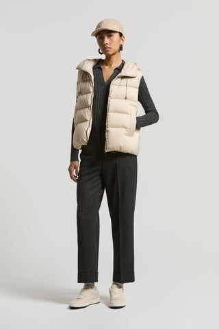 Bi-material down vest