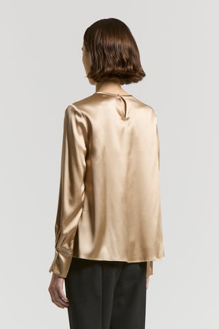 Stretch silk satin blouse