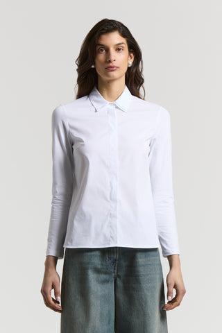 Stretch cotton poplin shirt