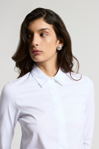 Stretch cotton poplin shirt