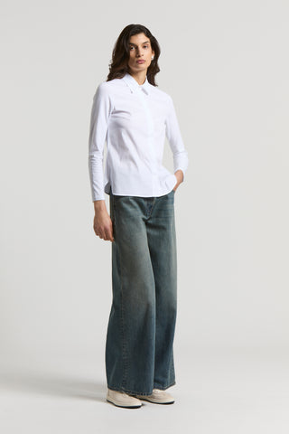 Stretch cotton poplin shirt