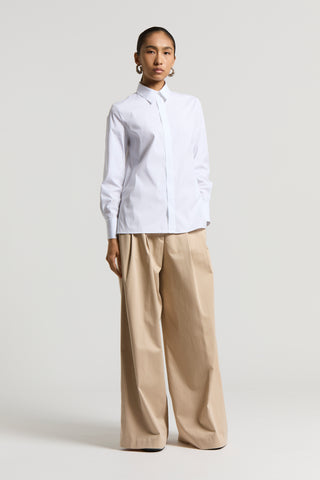 Stretch cotton poplin shirt