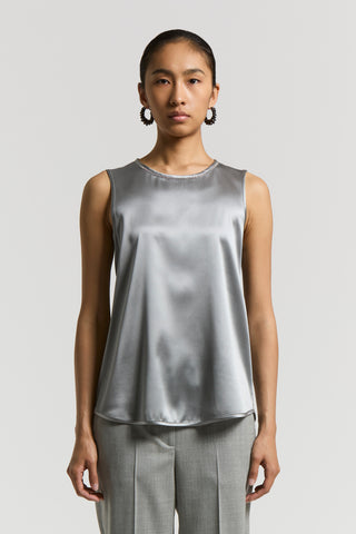 Stretch silk satin top