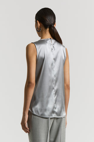 Stretch silk satin top