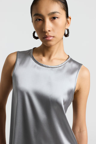 Stretch silk satin top