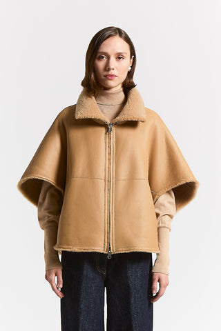 Real shearling cape