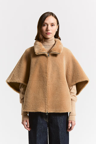 Real shearling cape