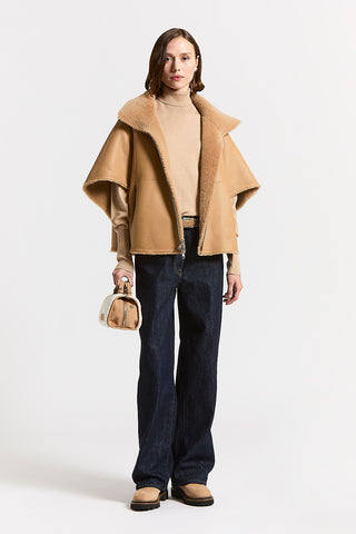 Real shearling cape