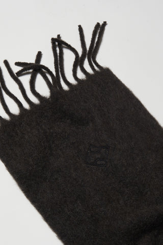 Alpaca and virgin wool bouclé stole with embroidery