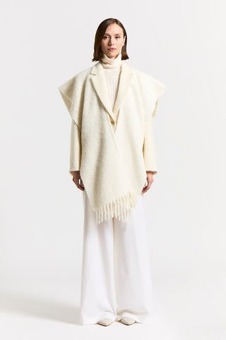 Alpaca, wool and sequinned bouclé cape