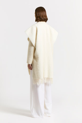 Alpaca, wool and sequinned bouclé cape