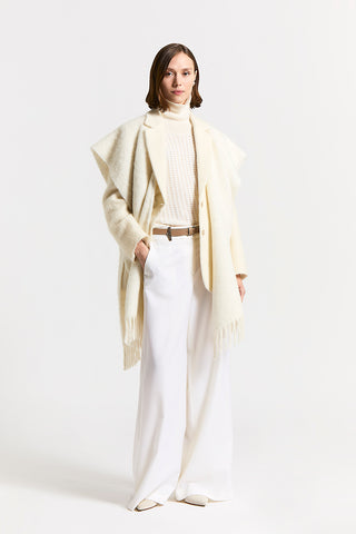 Alpaca, wool and sequinned bouclé cape