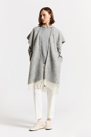 Alpaca, wool and sequinned bouclé cape