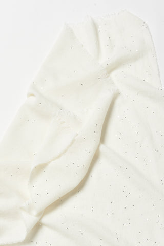 Wool and cotton jacquard stole with sequins