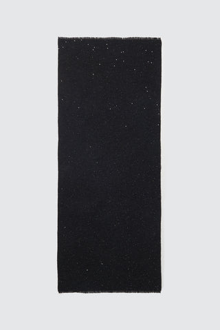 Wool and cotton jacquard stole with sequins