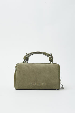 Small suede bowler bag
