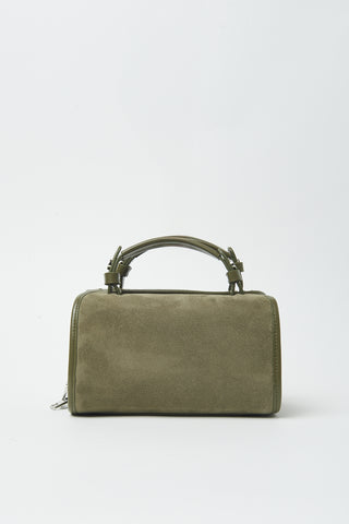 Small suede bowler bag