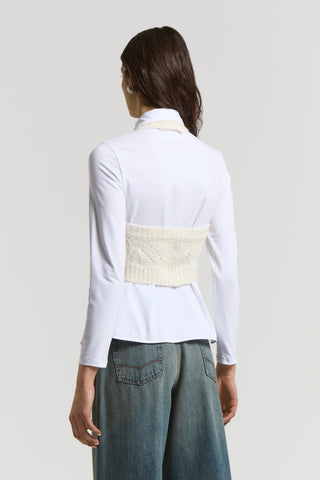 Alpaca, wool and cotton mouliné yarn top