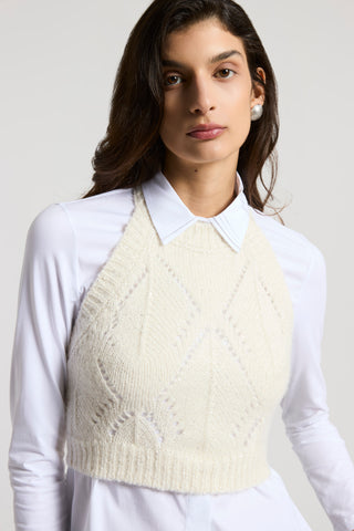 Alpaca, wool and cotton mouliné yarn top