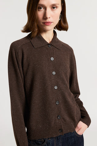 Cardigan con bottoni in lana seta cashmere