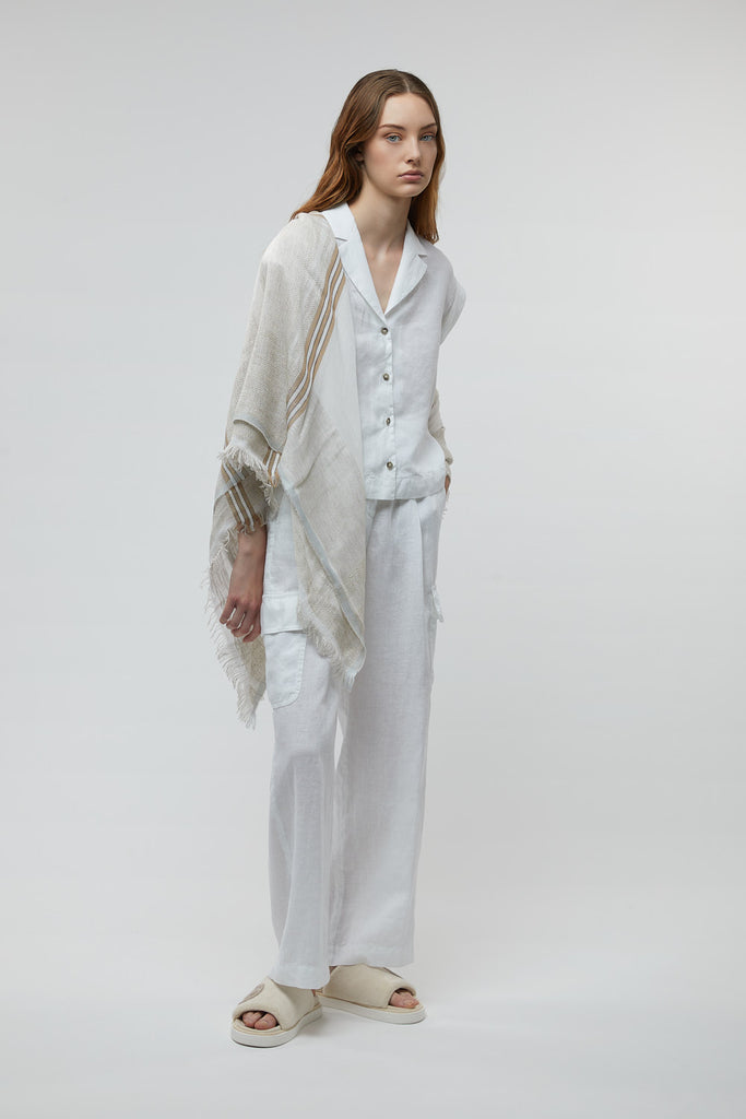 Pleated trousers in pure linen  