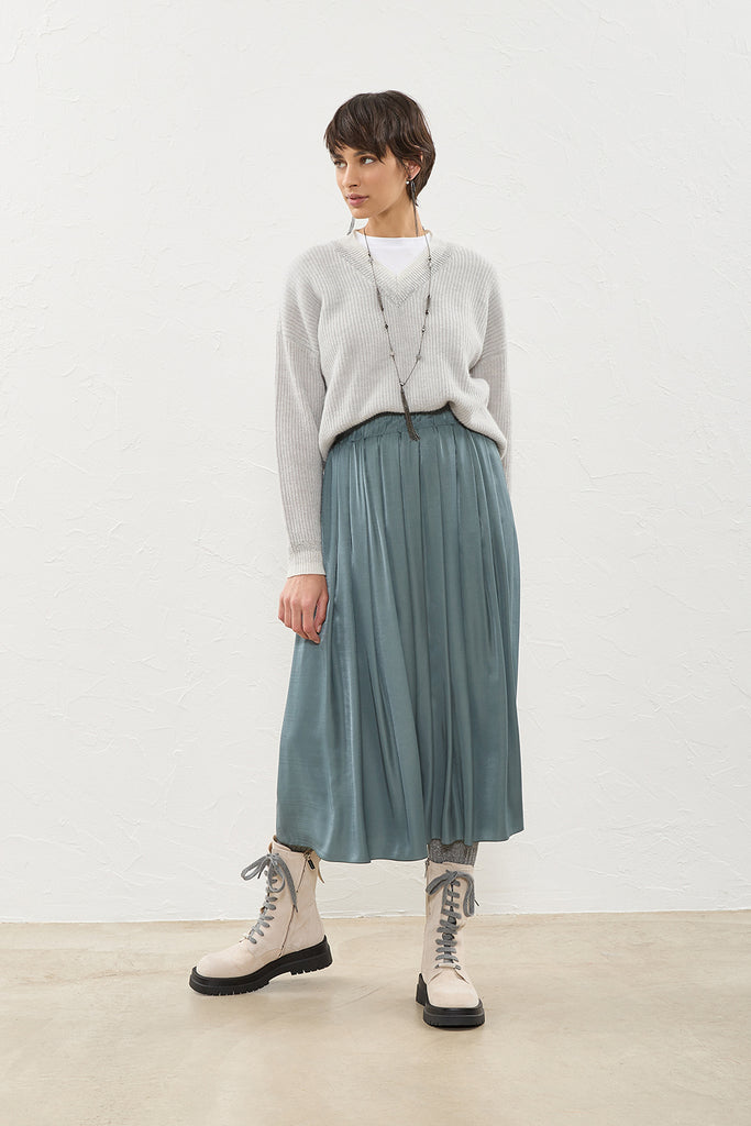 Twill and viscose blend skirt  