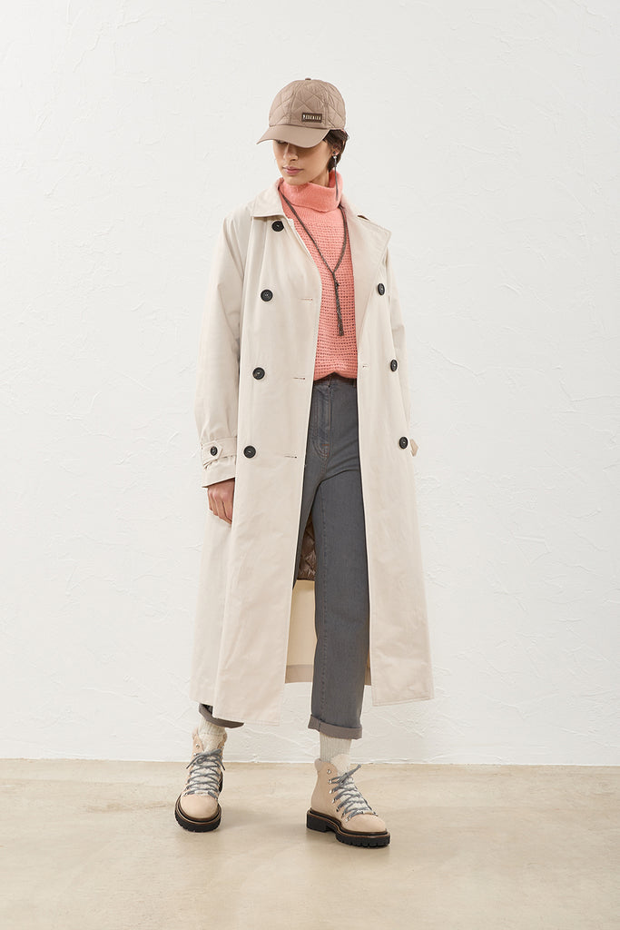 Peachskin WR cotton trench  