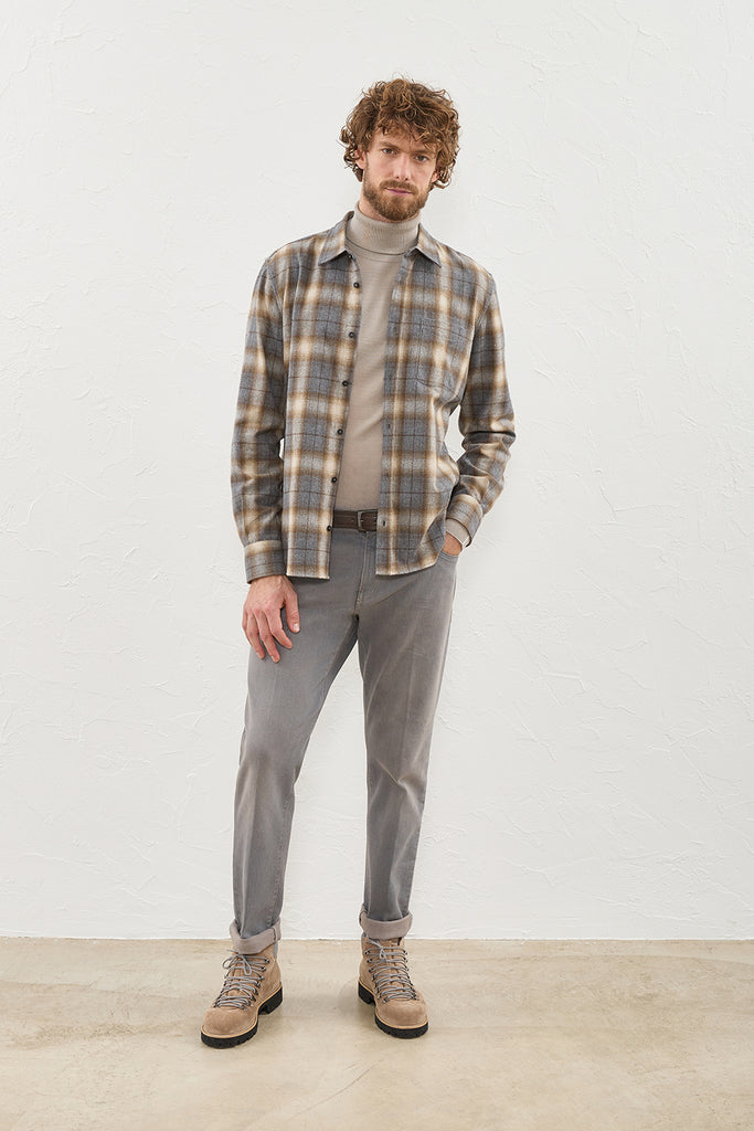 Patterned soft cotton flannel shirt  