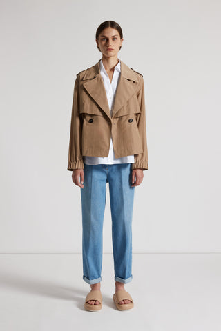 Technical cotton trench coat