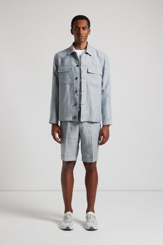 Ermenegildo Zegna linen chevron Bermuda shorts