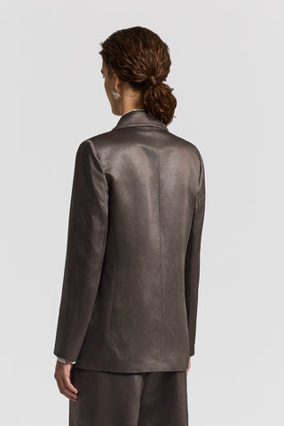 Glazed linen-blend blazer