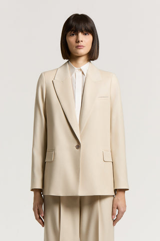 Wool flannel and lurex single-breasted blazer
