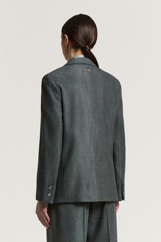 Blazer monopetto in velluto e lurex