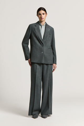 Blazer monopetto in velluto e lurex