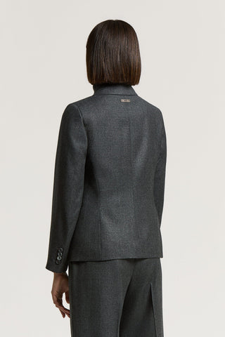 Blazer doppiopetto in lana e lurex