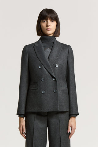 Blazer doppiopetto in lana e lurex