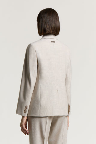 Wool, viscose, and lurex single-breasted blazer