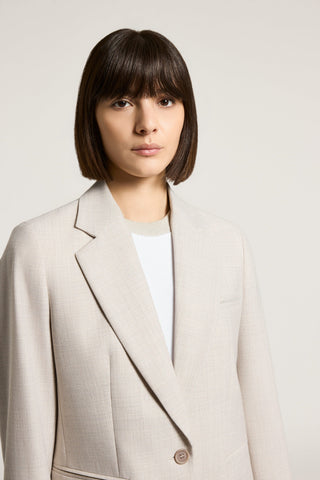 Wool, viscose, and lurex single-breasted blazer