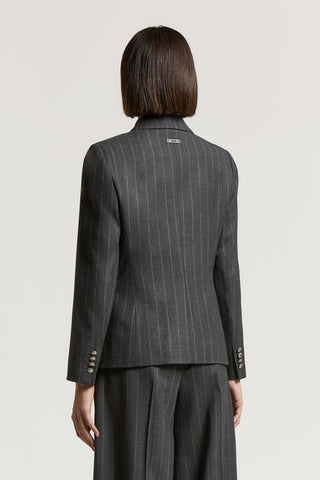 Blazer doppiopetto gessato in lana