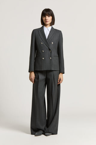 Blazer doppiopetto gessato in lana