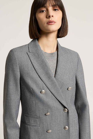 Double-breasted viscose wool blazer