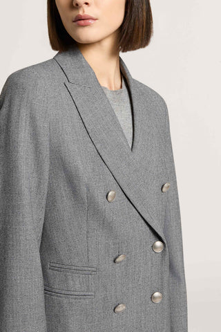 Double-breasted viscose wool blazer
