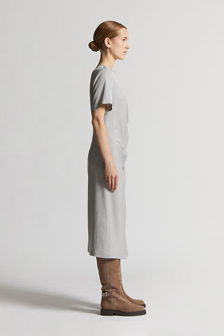 Fluid peach-finish twill dress