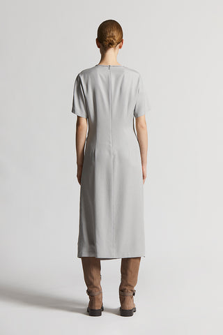 Fluid peach-finish twill dress