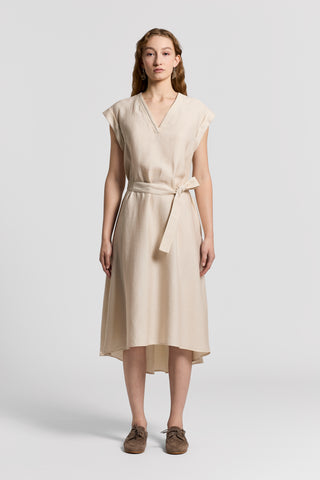Fluid viscose linen twill dress