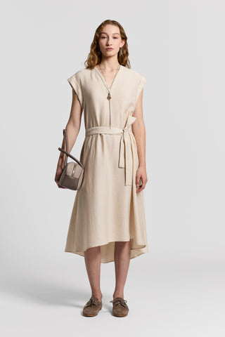 Fluid viscose linen twill dress