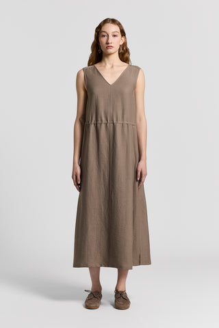 Fluid viscose linen twill dress