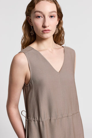 Fluid viscose linen twill dress