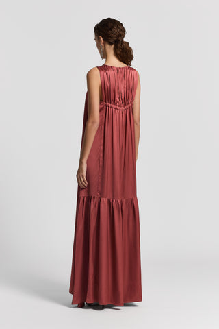 Long viscose satin dress